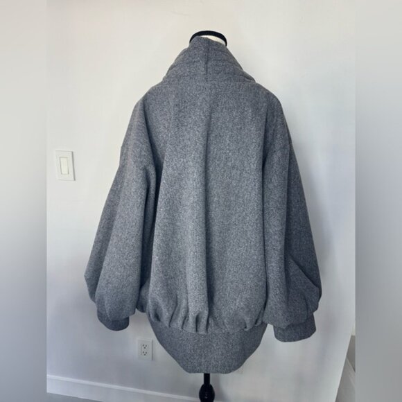Vivian Shyu Oversized Grey Draped Bomber Kimono Coat – Size M - Picture 11 of 16